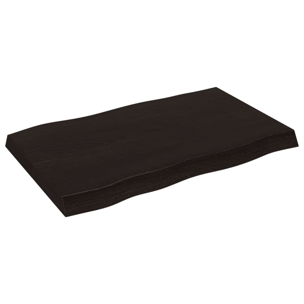 Tischplatte 80x50x(2-6) cm Massivholz Behandelt Baumkante