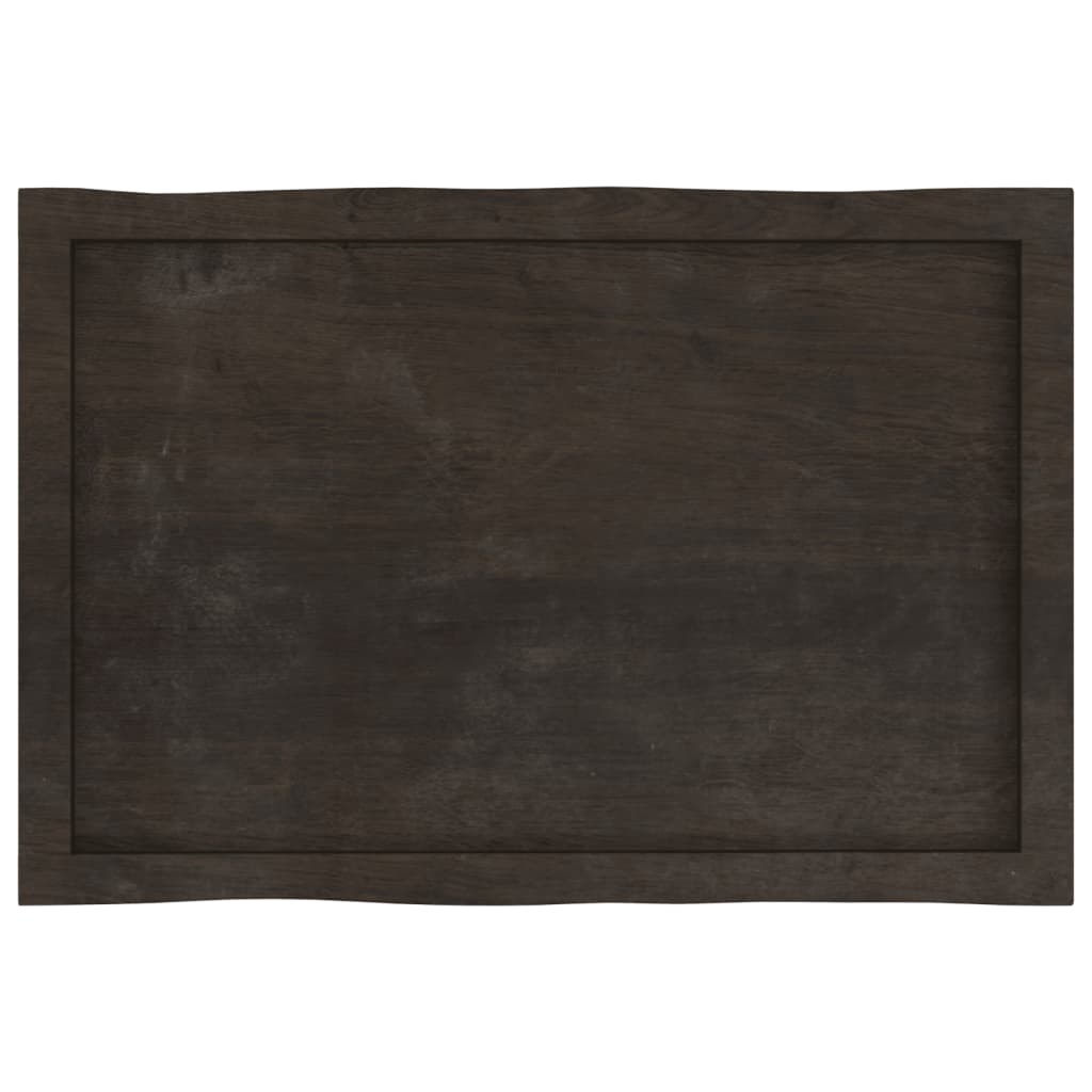 Tischplatte 80x50x(2-6) cm Massivholz Behandelt Baumkante