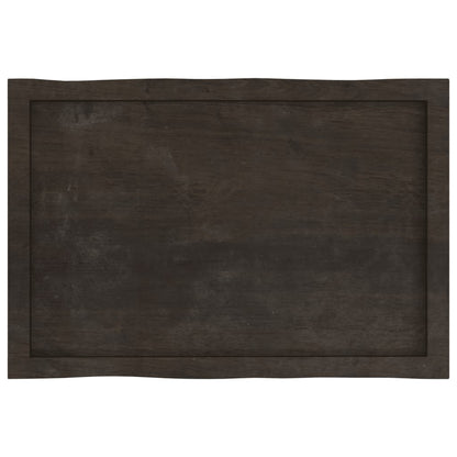 Tischplatte 80x50x(2-6) cm Massivholz Behandelt Baumkante