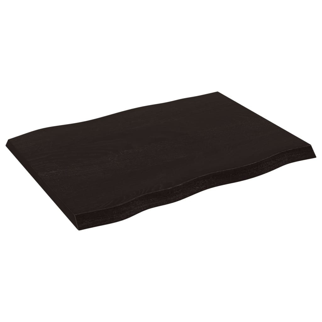 Tischplatte 80x60x(2-4) cm Massivholz Behandelt Baumkante