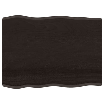 Tischplatte 80x60x(2-6) cm Massivholz Behandelt Baumkante