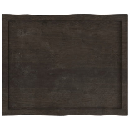 Tischplatte 80x60x(2-6) cm Massivholz Behandelt Baumkante