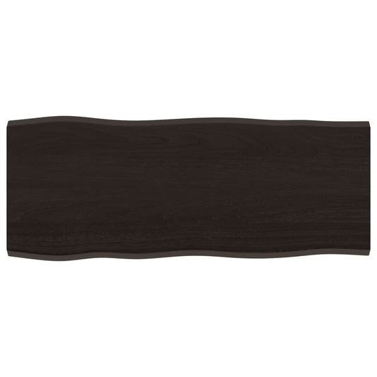 Tischplatte 100x40x2 cm Massivholz Eiche Behandelt Baumkante