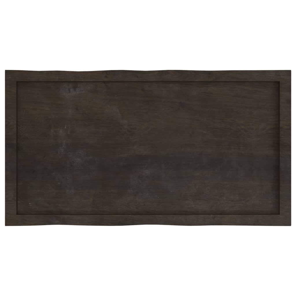 Tischplatte 100x50x(2-4) cm Massivholz Behandelt Baumkante