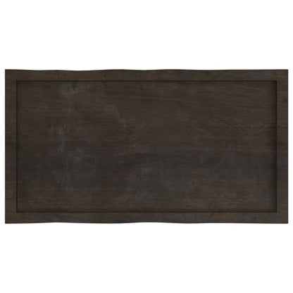 Tischplatte 100x50x(2-6) cm Massivholz Behandelt Baumkante
