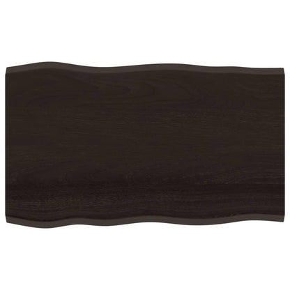 Tischplatte 100x60x2 cm Massivholz Eiche Behandelt Baumkante