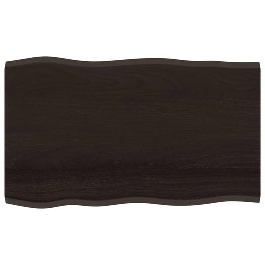 Tischplatte 100x60x2 cm Massivholz Eiche Behandelt Baumkante