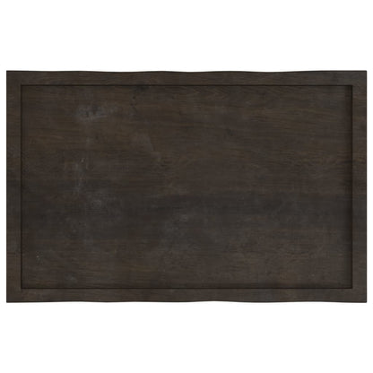 Tischplatte 100x60x(2-4) cm Massivholz Behandelt Baumkante