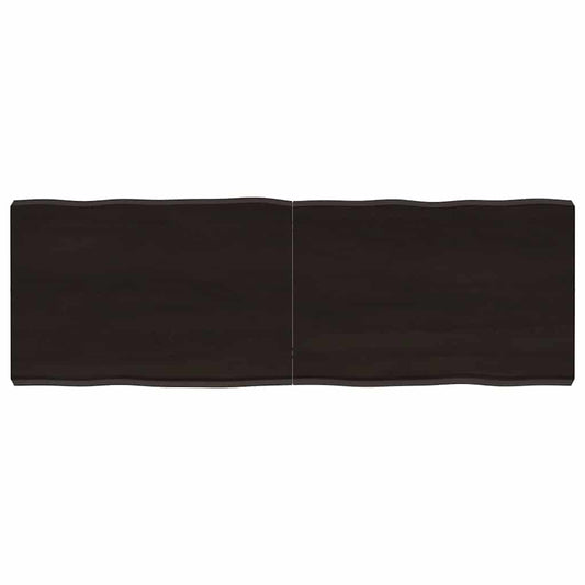 Tischplatte 120x40x(2-6) cm Massivholz Behandelt Baumkante