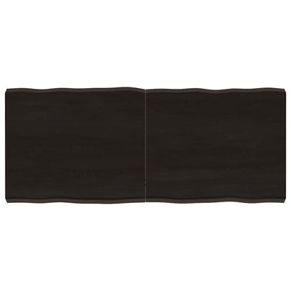 Tischplatte 120x50x(2-6) cm Massivholz Behandelt Baumkante