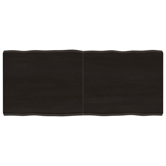 Tischplatte 120x50x(2-6) cm Massivholz Behandelt Baumkante