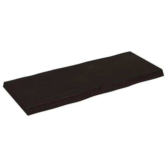 Tischplatte 120x50x(2-6) cm Massivholz Behandelt Baumkante