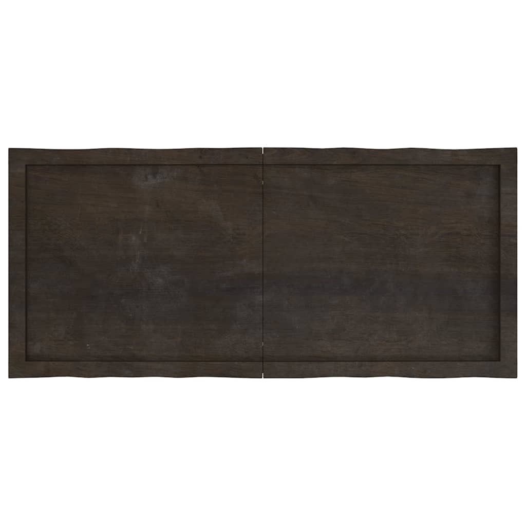 Tischplatte 120x50x(2-6) cm Massivholz Behandelt Baumkante