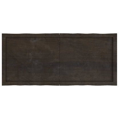Tischplatte 120x50x(2-6) cm Massivholz Behandelt Baumkante