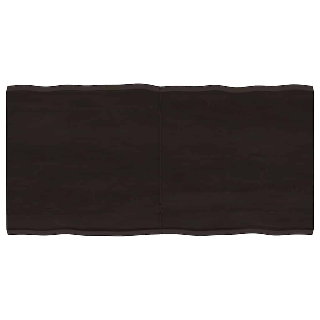 Tischplatte 120x60x(2-4) cm Massivholz Behandelt Baumkante