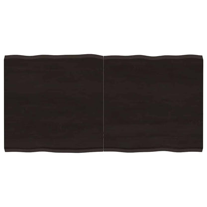 Tischplatte 120x60x(2-4) cm Massivholz Behandelt Baumkante