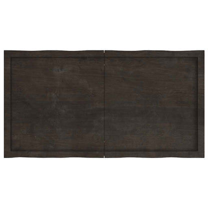 Tischplatte 120x60x(2-6) cm Massivholz Behandelt Baumkante