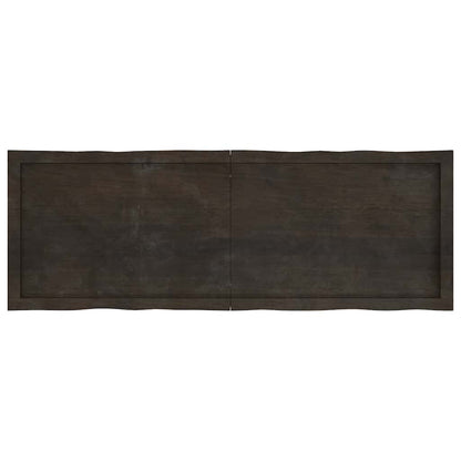 Tischplatte 140x50x(2-4) cm Massivholz Behandelt Baumkante