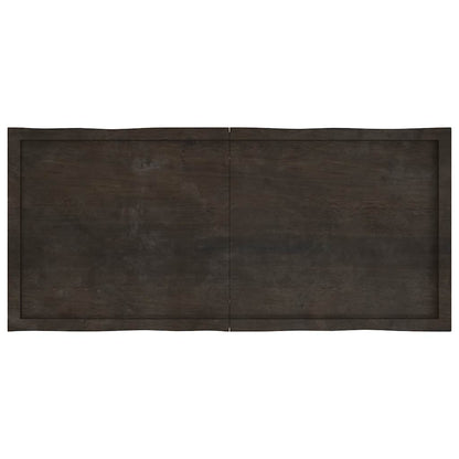 Tischplatte 140x60x(2-4) cm Massivholz Behandelt Baumkante