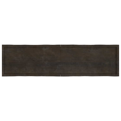Tischplatte 200x50x(2-6) cm Massivholz Behandelt Baumkante