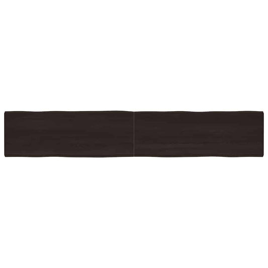 Tischplatte 220x40x(2-6) cm Massivholz Behandelt Baumkante