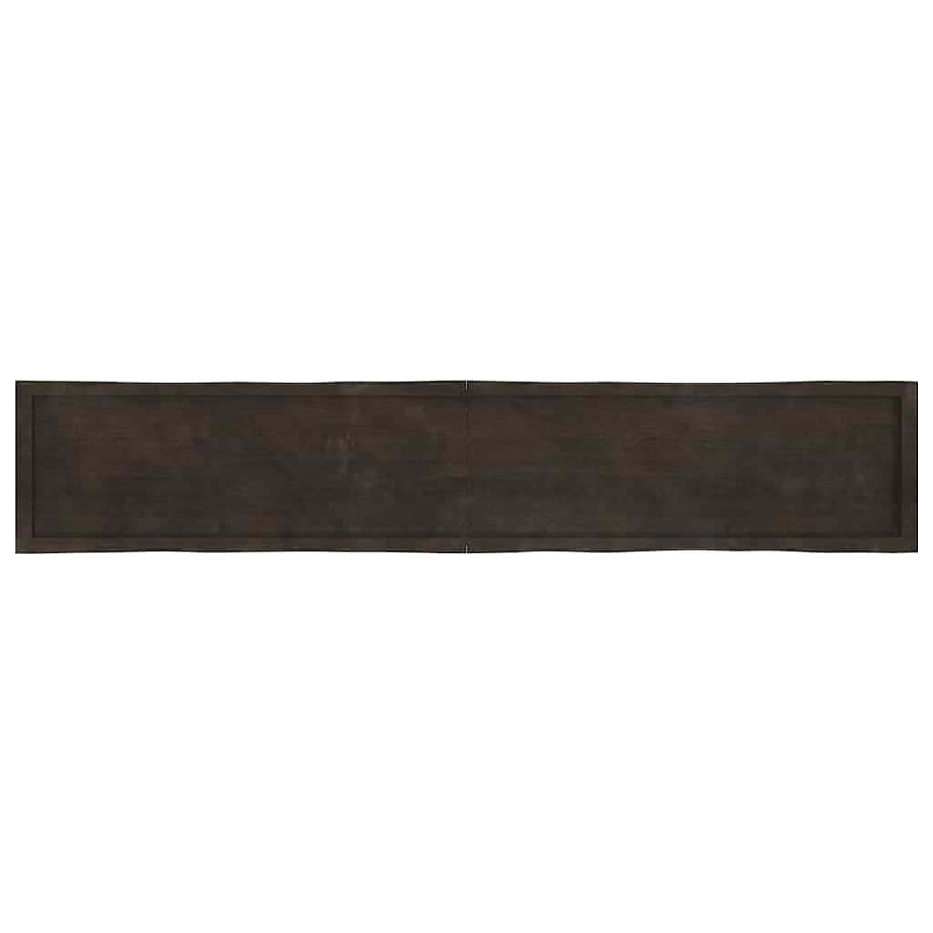 Bordplade 220x40x(2-6) cm massiv træbehandlet trækant