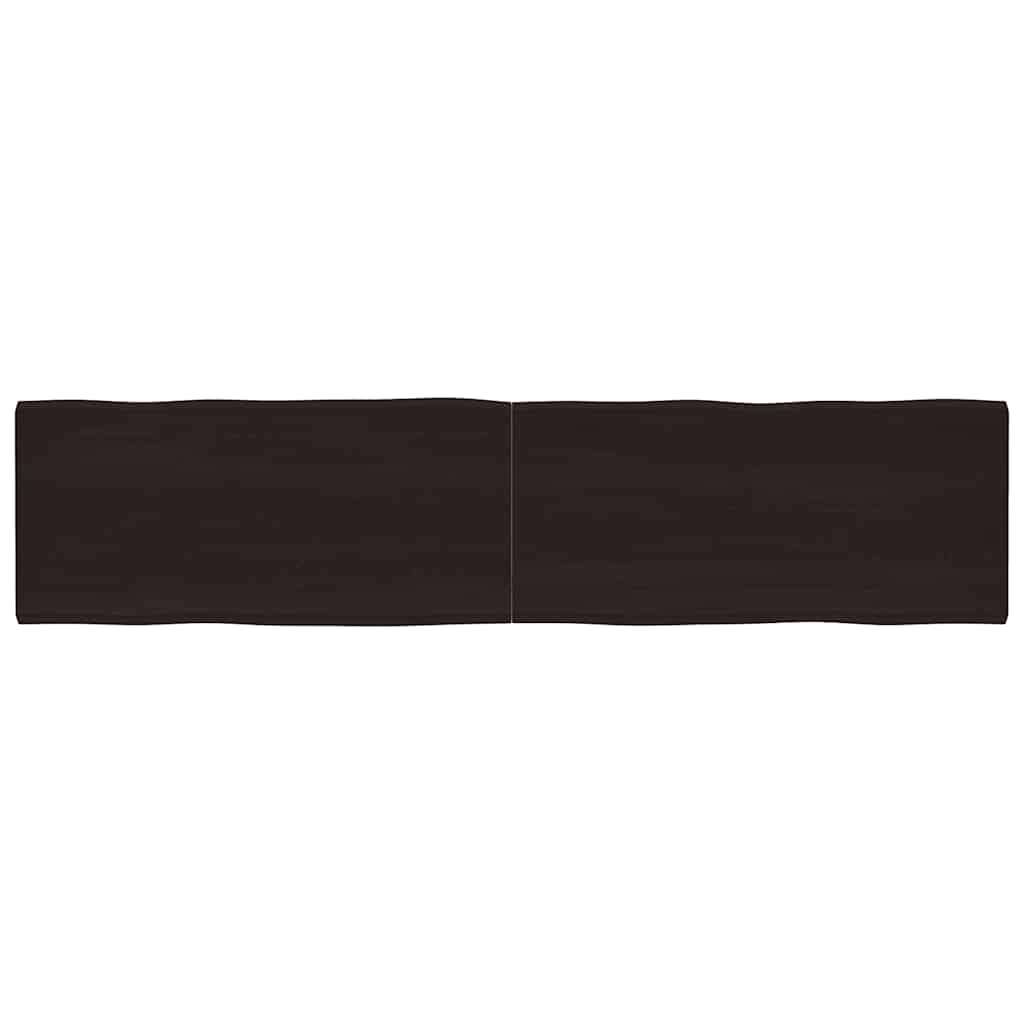 Tischplatte 220x50x(2-4) cm Massivholz Behandelt Baumkante