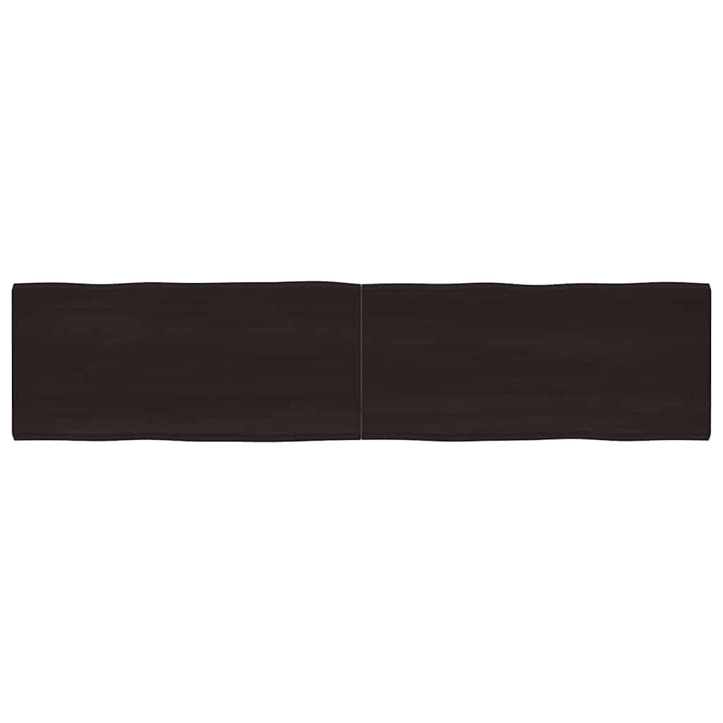 Tischplatte 220x50x(2-6) cm Massivholz Behandelt Baumkante