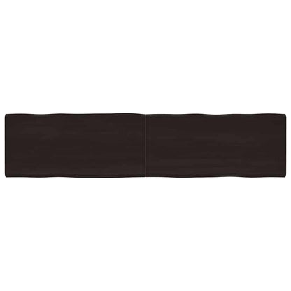 Tischplatte 220x50x(2-6) cm Massivholz Behandelt Baumkante