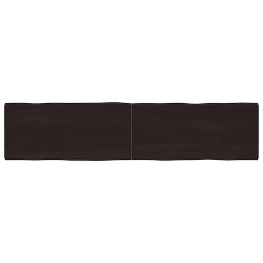 Tischplatte 220x50x(2-6) cm Massivholz Behandelt Baumkante