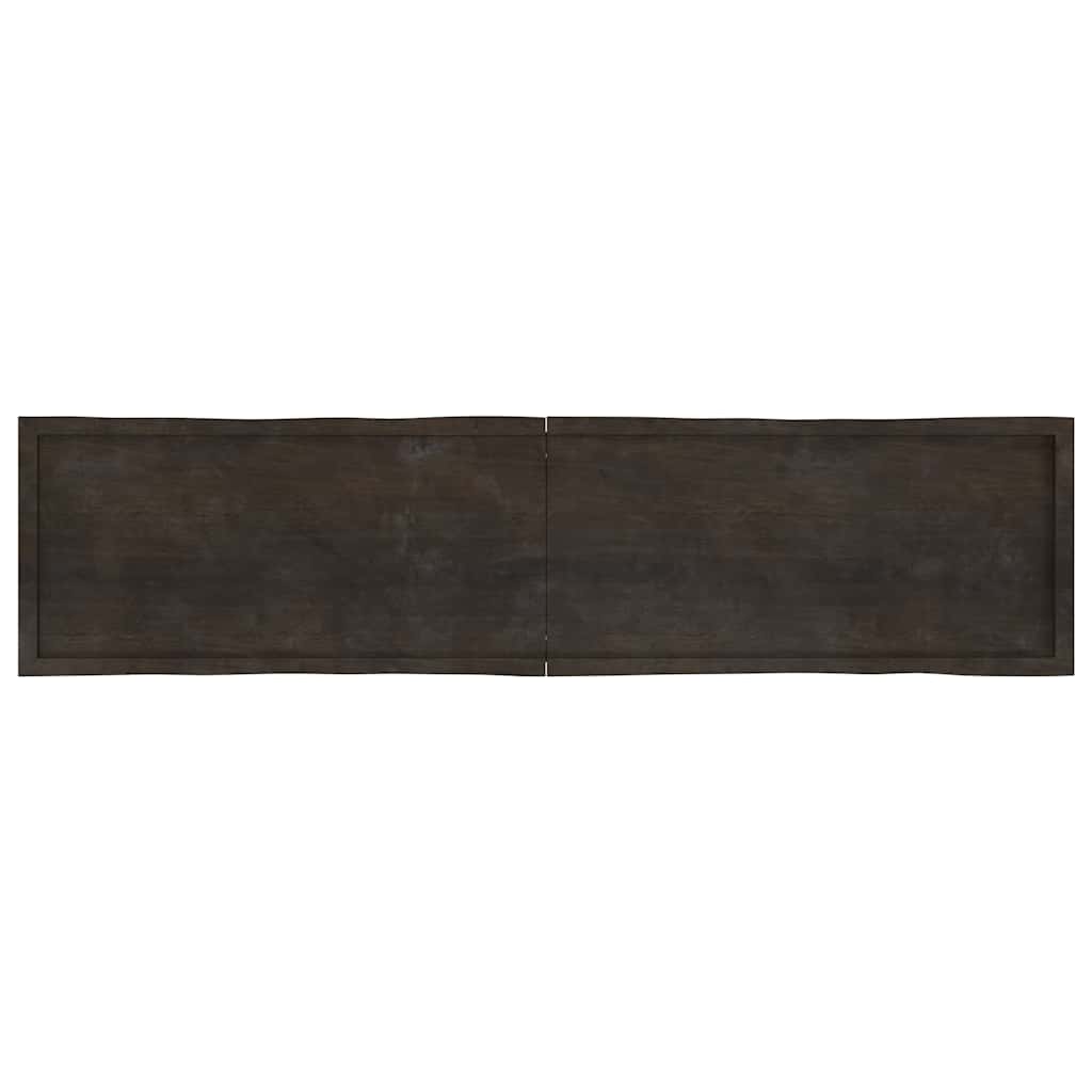 Tischplatte 220x50x(2-6) cm Massivholz Behandelt Baumkante