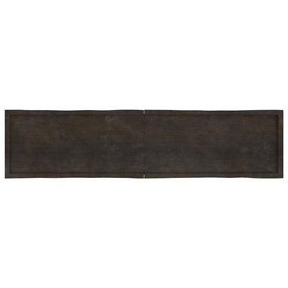 Tischplatte 220x50x(2-6) cm Massivholz Behandelt Baumkante