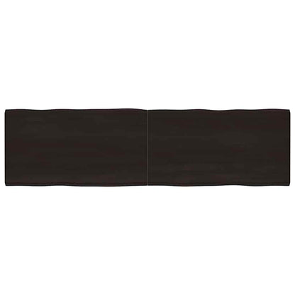 Tischplatte 220x60x(2-6) cm Massivholz Behandelt Baumkante