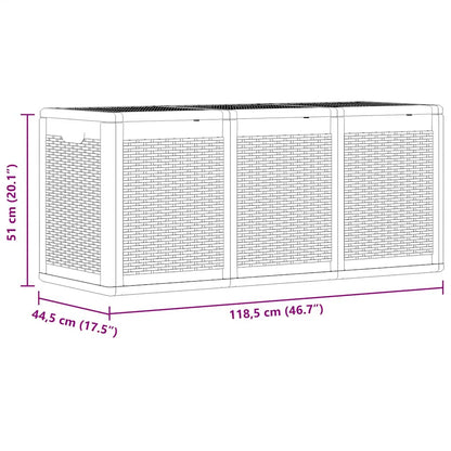 Gartenbox Grau PP Rattan 270 L