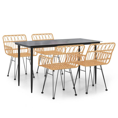 5-tlg. Garten-Essgruppe Poly Rattan