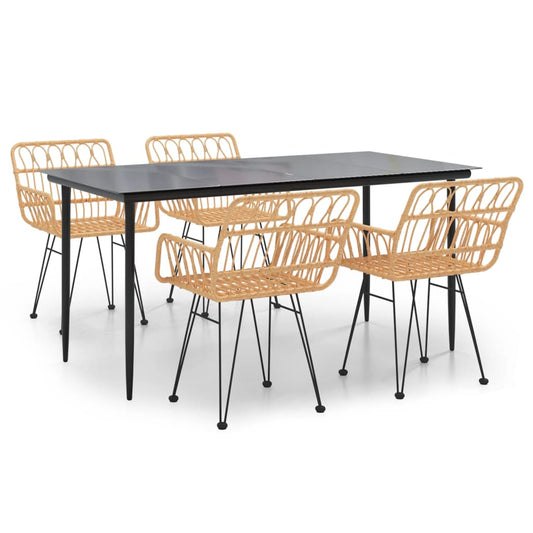 5-tlg. Garten-Essgruppe Poly Rattan