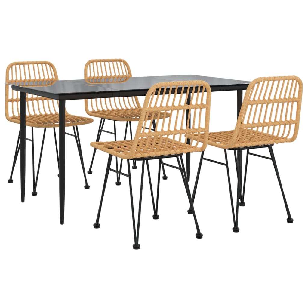 5-tlg. Garten-Essgruppe Poly Rattan