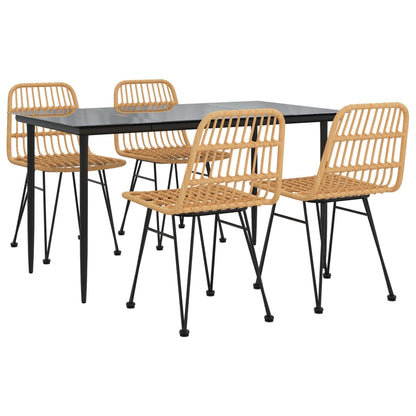 5-tlg. Garten-Essgruppe Poly Rattan