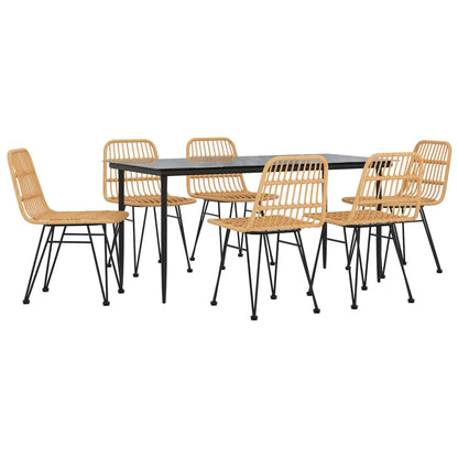 7-tlg. Garten-Essgruppe Poly Rattan