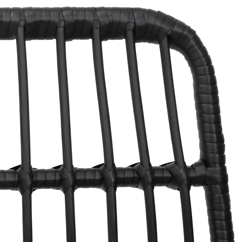 7-tlg. Garten-Essgruppe Schwarz Poly Rattan
