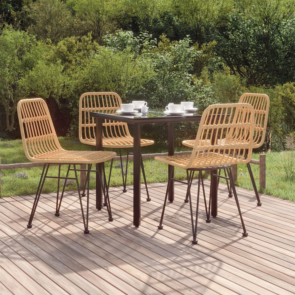 5-tlg. Garten-Essgruppe Poly Rattan