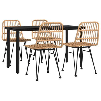 5-tlg. Garten-Essgruppe Poly Rattan