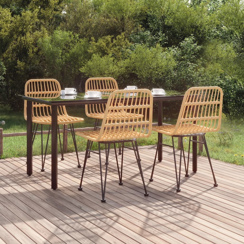 5-tlg. Garten-Essgruppe Poly Rattan