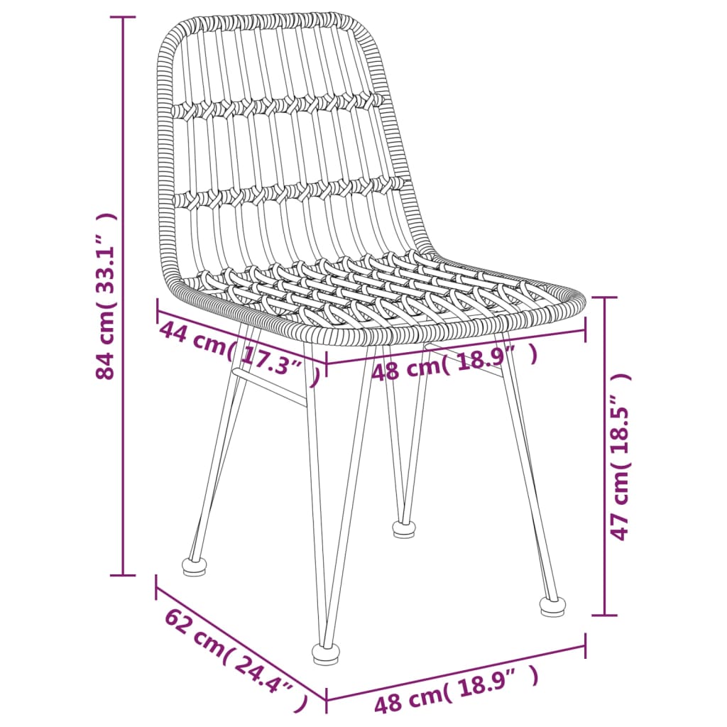 7-tlg. Garten-Essgruppe Poly Rattan