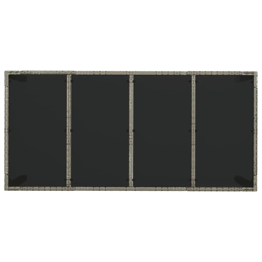9-tlg. Garten-Essgruppe mit Kissen Grau Poly Rattan