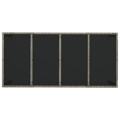 9-tlg. Garten-Essgruppe mit Kissen Grau Poly Rattan