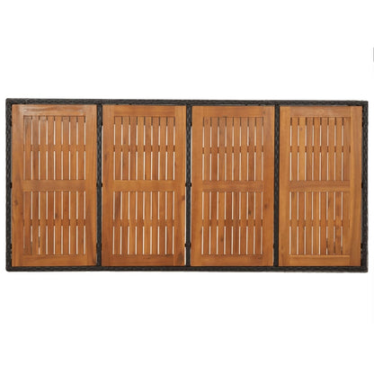 7-tlg. Garten-Essgruppe mit Kissen Schwarz Poly Rattan