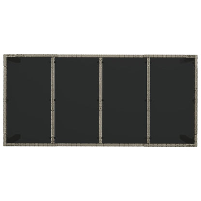 9-tlg. Garten-Essgruppe mit Kissen Grau Poly Rattan