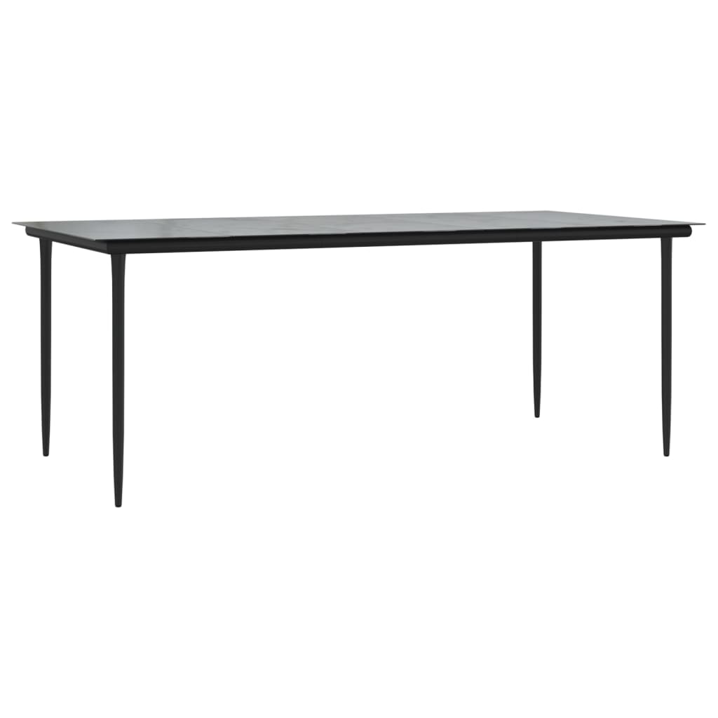 11-tlg. Garten-Essgruppe mit Kissen Schwarz & Grau Poly Rattan