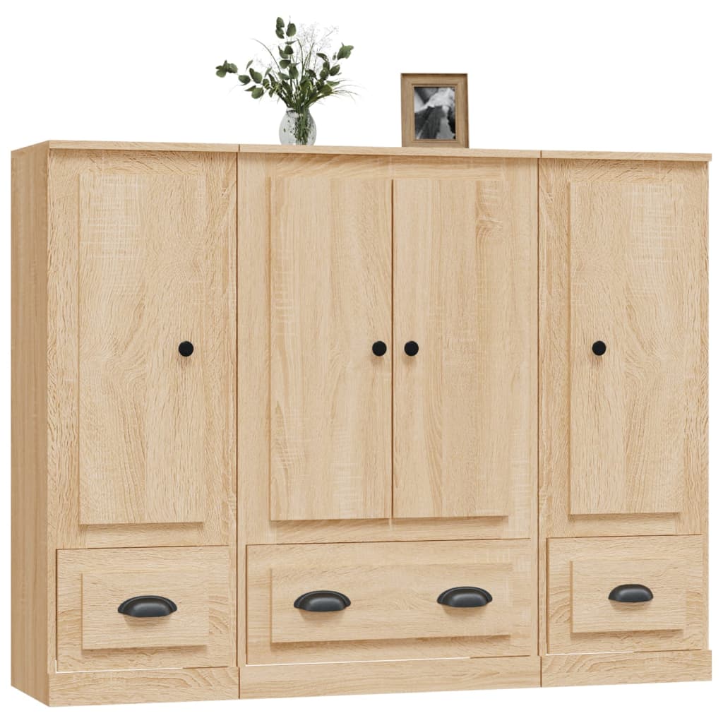 Highboards 3 Stk. Sonoma-Eiche Holzwerkstoff
